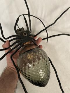 Metal and glass spider wall light or lamp - 3717450