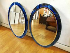 Metalvetro Galvorame Pair of Oval Blue Mirror - 986253