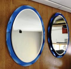 Metalvetro Galvorame Pair of Oval Blue Mirror - 986256