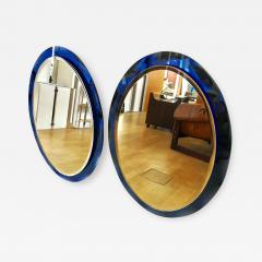 Metalvetro Galvorame Pair of Oval Blue Mirror - 988160