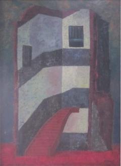 Metaphysical Painting by Roger Hullaert Belgium 1932 1988 - 1819966