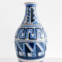 Mette Doller METTE DOLLER LARGE VASE PATTERNED IN BLUE FOR HOGANAS SWEDEN 1950 - 2760268