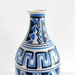 Mette Doller METTE DOLLER LARGE VASE PATTERNED IN BLUE FOR HOGANAS SWEDEN 1950 - 2760269