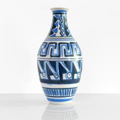 Mette Doller METTE DOLLER LARGE VASE PATTERNED IN BLUE FOR HOGANAS SWEDEN 1950 - 2760270