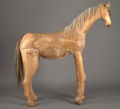 Mexican Carved Pine Horsehair Pony - 3941358