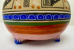 Mexican Handmade Pottery Multicolor Three Legged Vase - 3615594