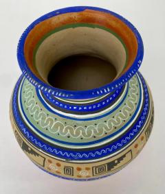Mexican Handmade Pottery Multicolor Three Legged Vase - 3615597