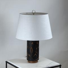 Mexican Mid Century Terracotta Desk or Table Lamp with Custom Linen Shade - 4133418