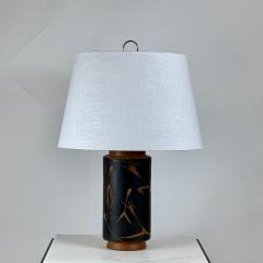 Mexican Mid Century Terracotta Desk or Table Lamp with Custom Linen Shade - 4133419