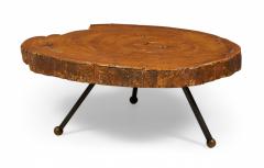 Mexican Modern Free Edge Sabino Wood and Iron Coffee Cocktail Table - 2793453