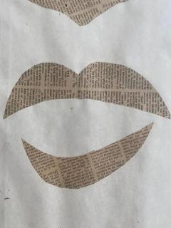 Mexican Newsprint Collage Artist Signed and Dated 1996 Titled Hombre de Letras  - 3604727