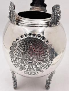 Mexican Sterling Silver Vase with Aztec Motifs - 3237838
