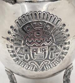 Mexican Sterling Silver Vase with Aztec Motifs - 3237845