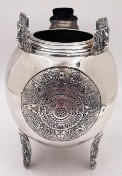 Mexican Sterling Silver Vase with Aztec Motifs - 3237851