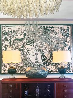 Miami Street Artist Jona Cerwinske Black White Abstract Painting c2010 - 4397174