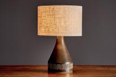 Michael Andersen Pair of Stoneware Table Lamps with dark brown Glaze by Michael Andersen - 4789043