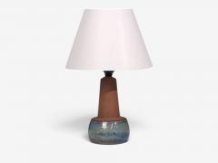Michael Andersen S n Table Lamp Brown and Blue Stoneware Denmark 1960s - 4792214