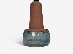 Michael Andersen S n Table Lamp Brown and Blue Stoneware Denmark 1960s - 4792216