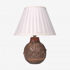 Michael Andersen Son Table Lamp Brown Stoneware Denmark 1960s - 4800842