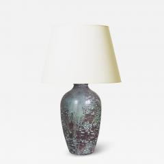 Michael Andersen Sons Art Deco lamp with purple celadon craquel glaze by Michael Andersen Sons - 1750081