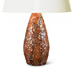 Michael Andersen Sons Arts and Crafts Table Lamp with Vermicelli Relief by Michael Andersen Sons - 3411284