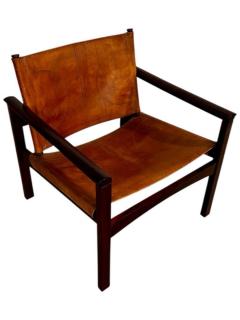 Michael Arnoult PegLev Leather Lounge Chair Brazil 1960 - 4218013