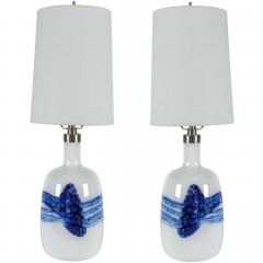 Michael Bang M Bang White Blue Glass Lamps - 842348