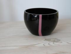 Michael Bang Michael Bang Bowl Black with Pink Milk Glass Detail - 4376569