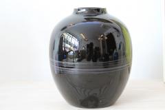 Michael Bang Michael Bang Large Vase Black with Purple Milk Glass Design - 3212511