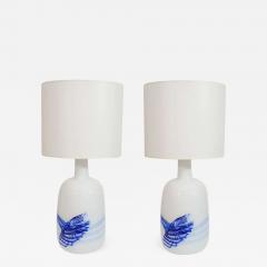 Michael Bang Michael Bang White Blue Glass Lamps - 921062