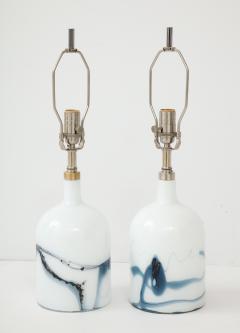 Michael Bang Michael Bang for Holmegaard Blue White Glass Lamps - 1136580