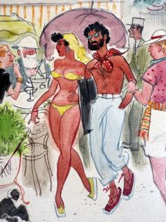 Michael Berry St Tropez Glamorous Star Struck Period Painting from the Brigitte Bardot Era - 4745687