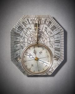 Michael Butterfield Rare Silver Pocket Sundial and Compass by Michael Butterfield Paris circa 1700 - 3123353