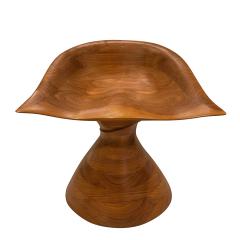 Michael Coffey Michael Coffey Rare Set of 6 Hand Carved Stools in Walnut 2007 Signed  - 3393541