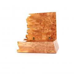 Michael Elkan Michael Elkan Large Burl Wood Studio Crafted Jewelry Trinket Box - 3159789