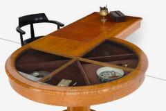 Michael Graves Michael Graves Unique Burl Maple Pedestal Vitrine Desk 1990c  - 4229353