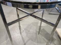 Michael Graves Pair of Michael Graves Modern Granite and Polished Chrome End Side Tables - 4274330
