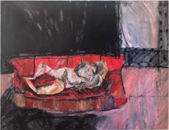 Michael Hafftka Large Modern Art Expressionist Oil Painting by Michael Hafftka The Couch - 4379412