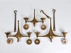 Michael Harjes Michael Harjes Large Brutalist Hanging Ceiling Candelabra Candle Holder 1970s - 4480400