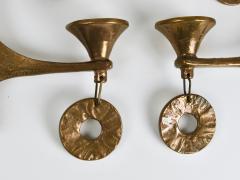 Michael Harjes Michael Harjes Large Brutalist Hanging Ceiling Candelabra Candle Holder 1970s - 4480420