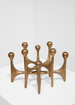 Michael Harjes Mid Century Brutalist Bronze Candlestick by Michael Harjes - 3906572