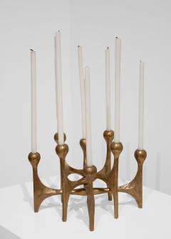 Michael Harjes Mid Century Brutalist Bronze Candlestick by Michael Harjes - 3906573