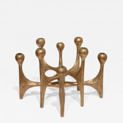 Michael Harjes Mid Century Brutalist Bronze Candlestick by Michael Harjes - 3908862