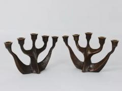 Michael Harjes Up to Two Midcentury Brutalist Bronze Candleholders by Michael Harjes 1960s - 4057839