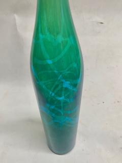 Michael Harris BLUE AND GREEN MDINA TALL GLASS BOTTLE FORM VASE BY MICHAEL HARRIS - 2945965