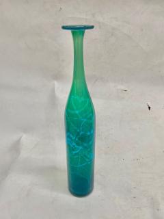 Michael Harris BLUE AND GREEN MDINA TALL GLASS BOTTLE FORM VASE BY MICHAEL HARRIS - 2945976