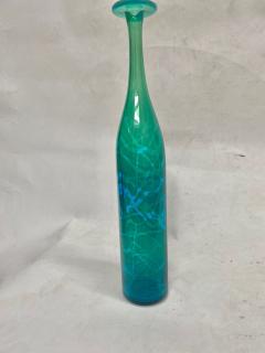 Michael Harris BLUE AND GREEN MDINA TALL GLASS BOTTLE FORM VASE BY MICHAEL HARRIS - 2945977