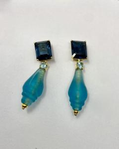 Michael Kneebone Michael Kneebone Ancient Glass Bead Blue Topaz Dangle Earrings - 2745290