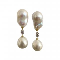 Michael Kneebone Michael Kneebone Baroque South Seas Pearl Diamond Dangle Earrings - 1965768