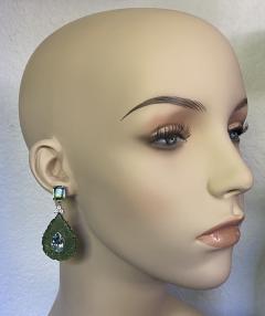 Michael Kneebone Michael Kneebone Bi Color Topaz Diamond Topaz Carved Jade Dangle Earrings - 2530974